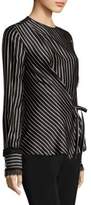 Thumbnail for your product : Yigal Azrouel Silk Striped Wrap Top