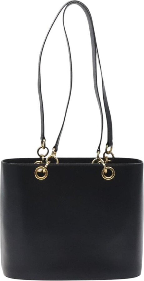 Ferragamo Vintage Tote Bag Leather Black Leather Tote Bag Bag (Pre