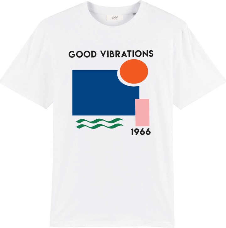 Fanclub - Good Vibrations Oversized Retro Slogan T-Shirt - ShopStyle