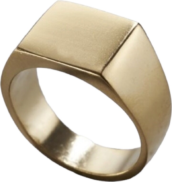 Posh Totty Designs Yellow Gold Plated Unisex Signet Ring