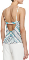 Thumbnail for your product : Parker Marcy Beaded Chevron Top, Blue/White