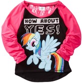 Thumbnail for your product : Freeze My Little Pony "Yes" Rainbow Dash Baseball Raglan Tee (Little Girls)