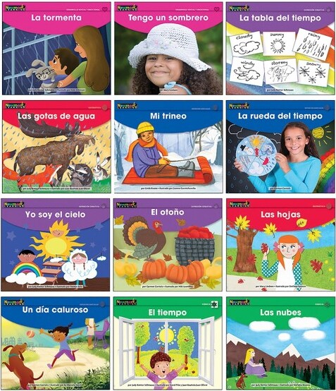 Newmark Learning NewmarkLearningEarlyRisingReadersWeatherThemeSet,Spanish
