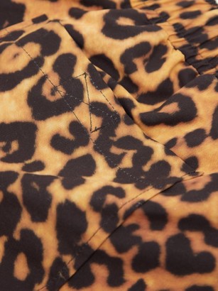 Vetements Logo And Leopard-print Swim Shorts - Brown Multi