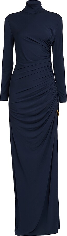 Bottega Veneta Women's Draped Crêpe Jersey Gown - Abyss - Size 0