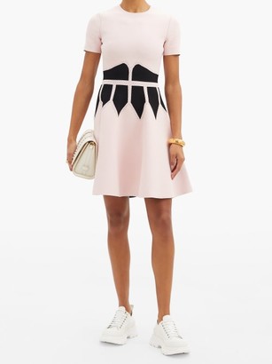 Alexander McQueen Corset-jacquard Stretch-knit Mini Dress - Pink Multi