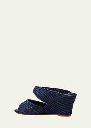 Carrie Forbes Sicilia Bicolor Raffia Flat Sandals, Black, Women's, 35EU, Sandals Flat Sandals