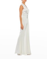 Thumbnail for your product : Ieena For Mac Duggal V-Neck Flare-Leg Jumpsuit
