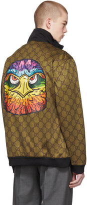 Gucci Brown & Black GG Eagle Track Jacket