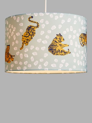 House by John Lewis Tiger Lampshade, Blue/Mustard