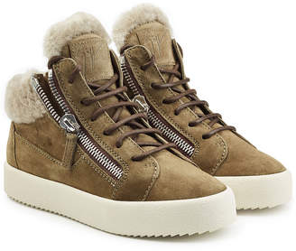 Giuseppe Zanotti Suede and Shearling Sneakers
