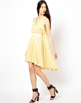 Thumbnail for your product : See by Chloe Deep V Cotton Voile Sack Dress with Belt