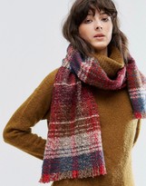 Thumbnail for your product : Pieces Checked Blue and Red Scarf