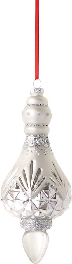 Holiday Lane Shine Bright Silver Pearl Finial Ornament, Created for Macy's