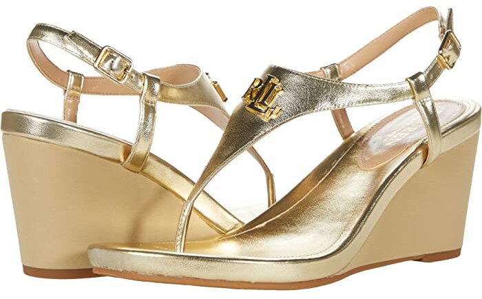 Ralph Lauren Gold Women's Sandals | ShopStyle