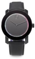 Thumbnail for your product : Movado Crystal, Stainless Steel & Leather Watch