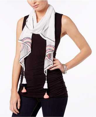INC International Concepts Embroidered Tassel Scarf, Created for Macy's
