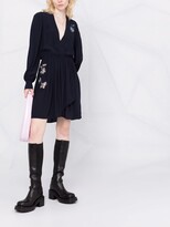 Thumbnail for your product : Zadig & Voltaire Remember floral-stud wrap dress