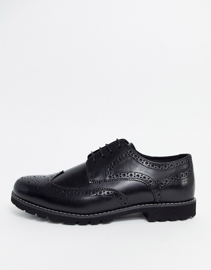 red tape black brogue shoes
