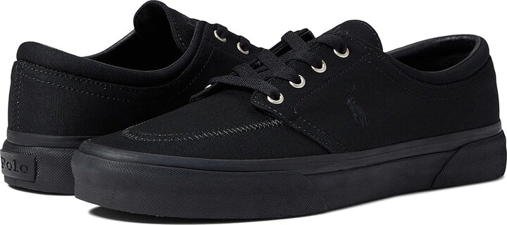 Polo Ralph Lauren Faxon X Low-Top Canvas Sneaker Men's Shoes Black/Black : 11.5 D - Medium