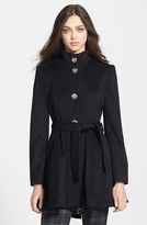 Thumbnail for your product : Betsey Johnson Belted Skirted Wool Blend Coat