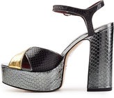 Thumbnail for your product : Marc by Marc Jacobs Embossed Leather Platform Sandals