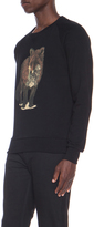 Thumbnail for your product : Kitsune Maison Walking Fox Cotton Sweater in Black