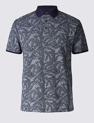 Limited Edition Pure Cotton Floral Print Polo Shirt
