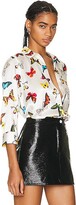 Thumbnail for your product : L'Agence Dani 3/4 Sleeve Blouse in White