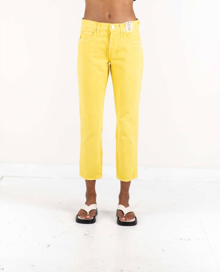 Women's Yellow Cotton Jeans on Sale
