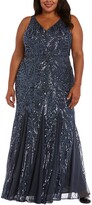 Thumbnail for your product : Nightway Plus Size Sequined Mesh Gown