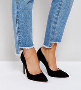 Thumbnail for your product : ASOS DESIGN Wide Fit Paris pointed high heeled court shoes in black