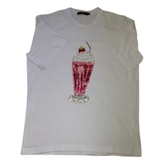 Thumbnail for your product : Markus Lupfer White T-Shirt With Embellished Ice Creammilk Shake Design