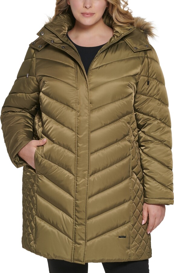 Plus Size Puffer Coat Designer Vince Camuto Faux Fur Plus Size Coats