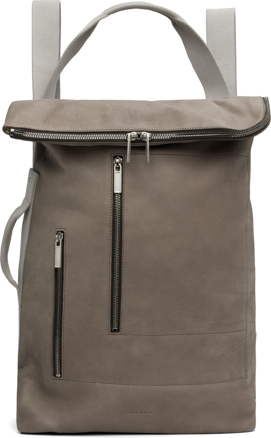 Rick Owens Gray & Off-White Concordians Cargo Backpack