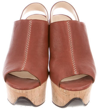 Chloé Leather Platform Sandals