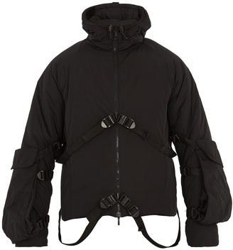 Cottweiler Strap-detail nylon hooded jacket