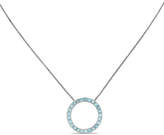 Thumbnail for your product : Zales Stackable Expressionsa Blue Topaz Circle Medium Slide Charm Pendant in Sterling Silver
