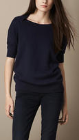 Thumbnail for your product : Burberry Cashmere Cotton Short Sleeve Sweater