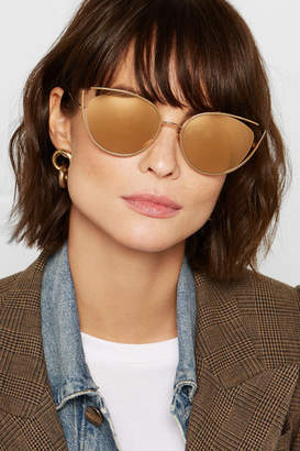 Linda Farrow Cat-eye Gold-plated Sunglasses