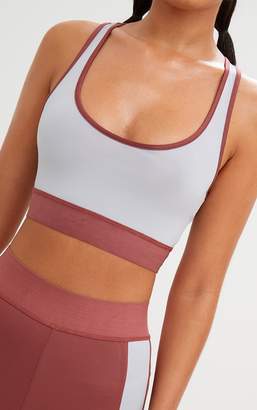 PrettyLittleThing Charcoal Sport Crop Top