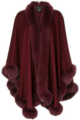 Sofia Cashmere fur trimmed cape
