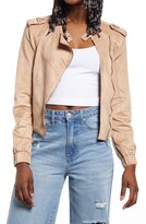 Thumbnail for your product : Blank NYC Faux Suede Moto Bomber