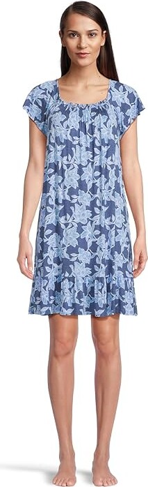 Tommy Bahama Womens S/S Sleeve Nightgown Women's Jumpsuit & Rompers One Piece Blue Ground Floral : LG, Rayon/Spandex