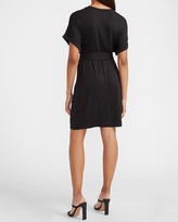 Thumbnail for your product : Express Rolled Sleeve Tie Waist Sheath Dress