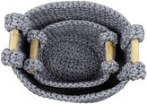 Thumbnail for your product : Uma Enterprises Set Of 2 Round Navy Blue Mesh & Cotton Rope Storage Baskets