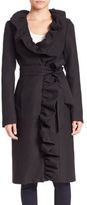 Thumbnail for your product : Milly Italian Twill Ruffle Wrap Coat