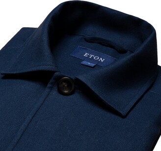 Eton Blue Two Face Twill Overshirt Made Of Organic Cotton 10000267529