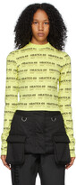 Thumbnail for your product : Hood by Air Green All Over Print Crop Long Sleeve T-Shirt