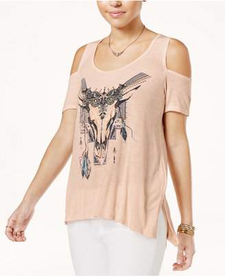 Jessica Simpson Cold-Shoulder Graphic T-Shirt